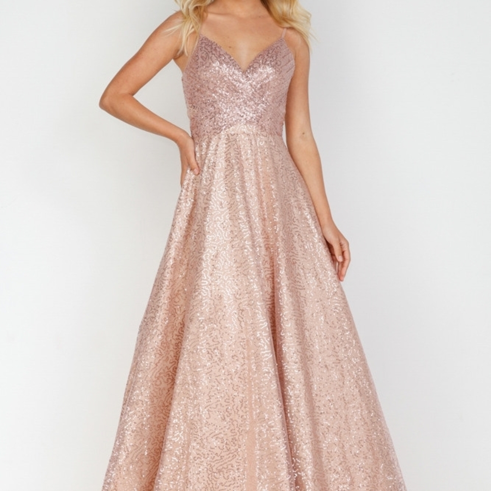 Terani Couture Sparkling Pink Prom Dress